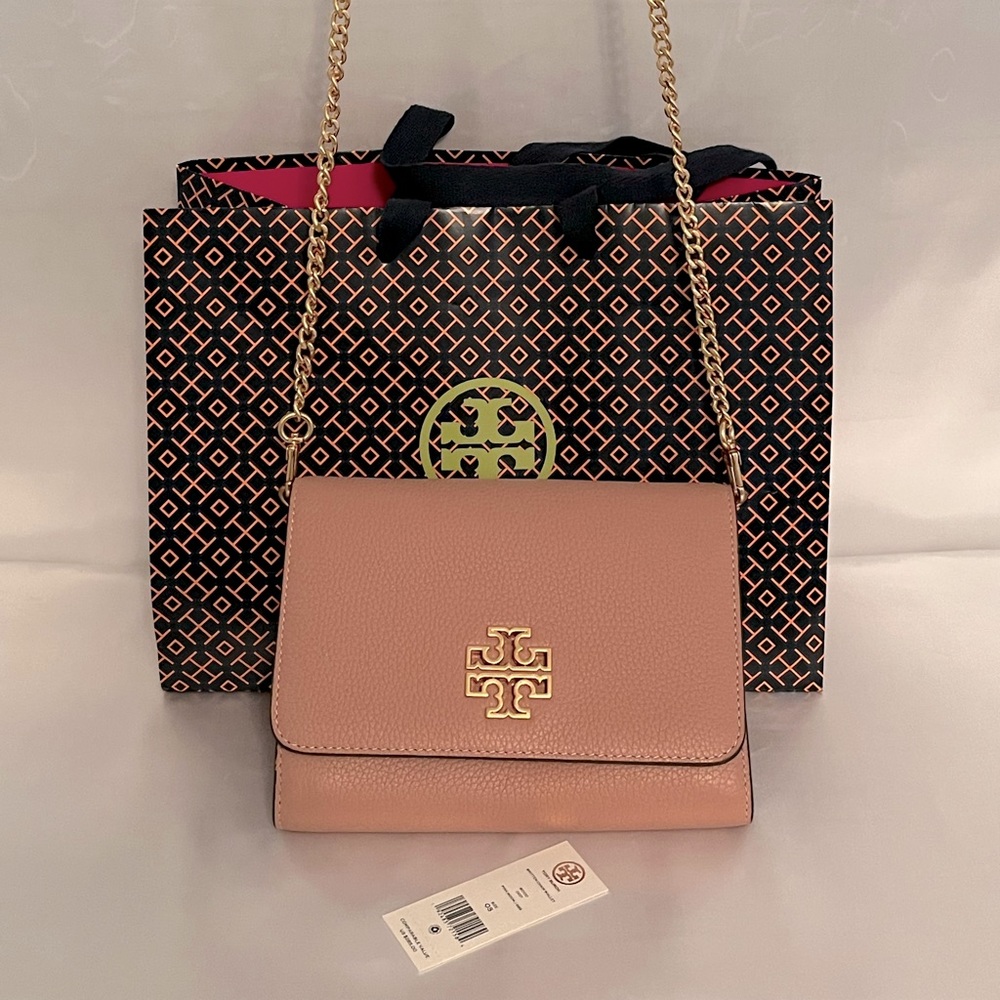 Tory Burch Britten Chain Crossbody Pink Moon NWT